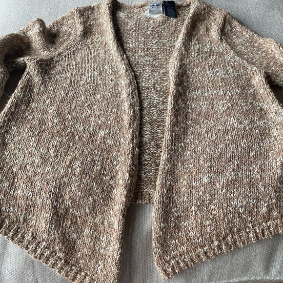 Harley Davidson cardigan, tan with gold threads excellent condition. - Picture 2 of 8